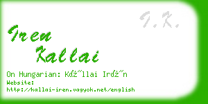 iren kallai business card